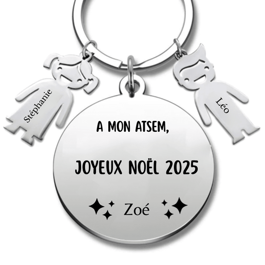 Porte Clé ATSEM Personnalisé Joyeux Noël ATSEM - Les Bijoux de Marilou