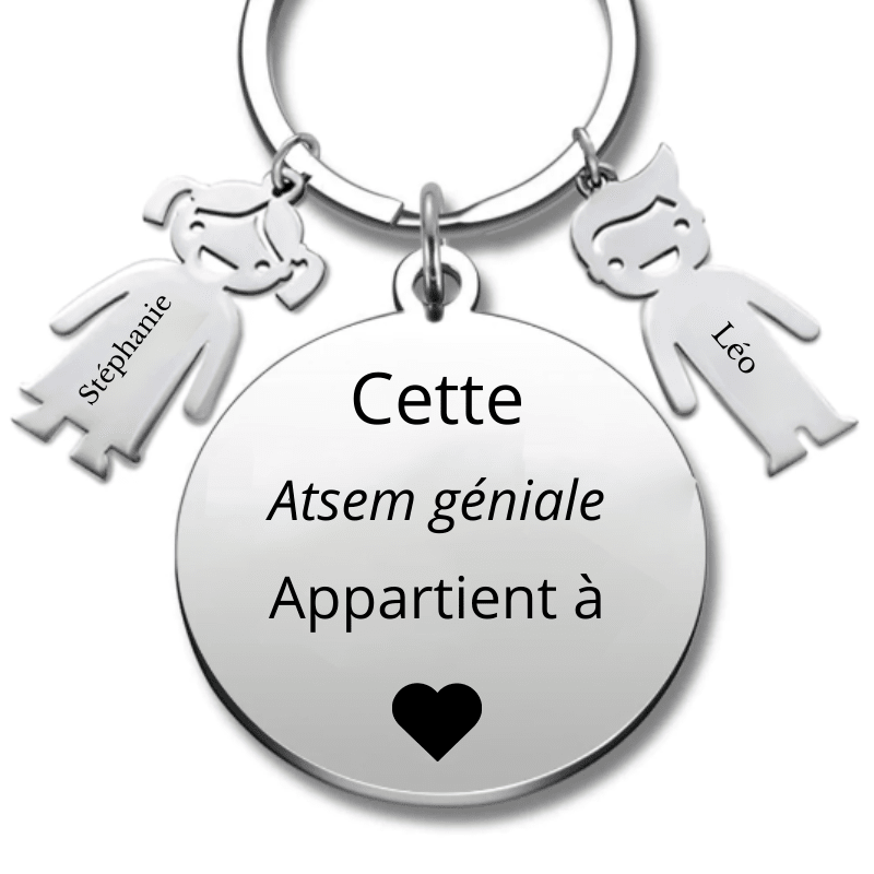 Porte Clé ATSEM Personnalisé Meilleure ATSEM - Les Bijoux de Marilou