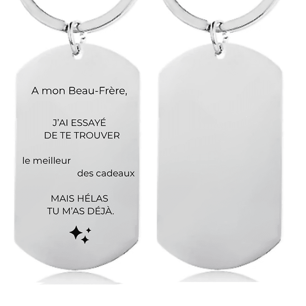 Porte Clé Beau - Frère Personnalisé - Les Bijoux de Marilou