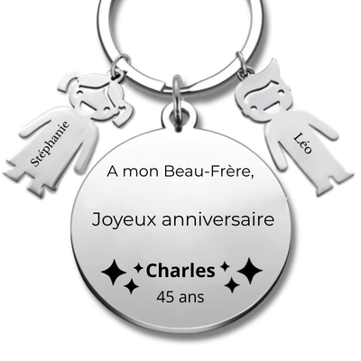 Porte Clé Beau-Frère Personnalisé Joyeux Anniversaire Beau Frère - A personnaliser (Prénom/Age)