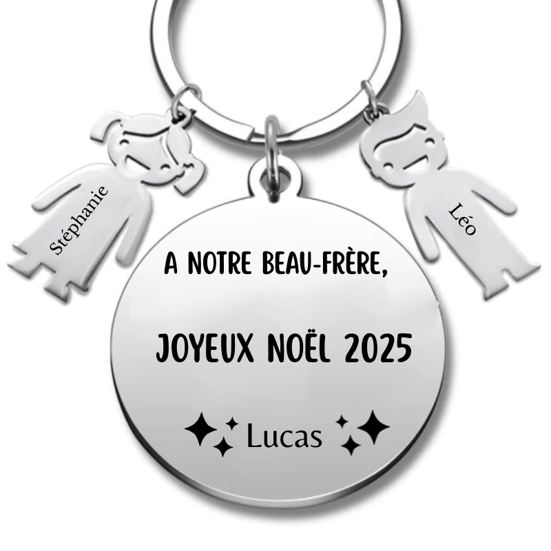Porte Clé Beau - Frère Personnalisé Joyeux Noël Beau Frère - A personnaliser (Prénom/Age) - Les Bijoux de Marilou