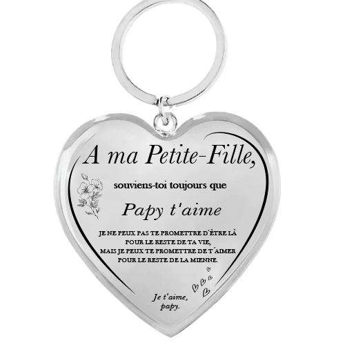Porte - Clé Coeur "A ma Petite - Fille" Personnalisé - Les Bijoux de Marilou