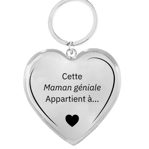 Porte Clé Coeur Maman Personnalisé Meilleure Maman - Les Bijoux de Marilou