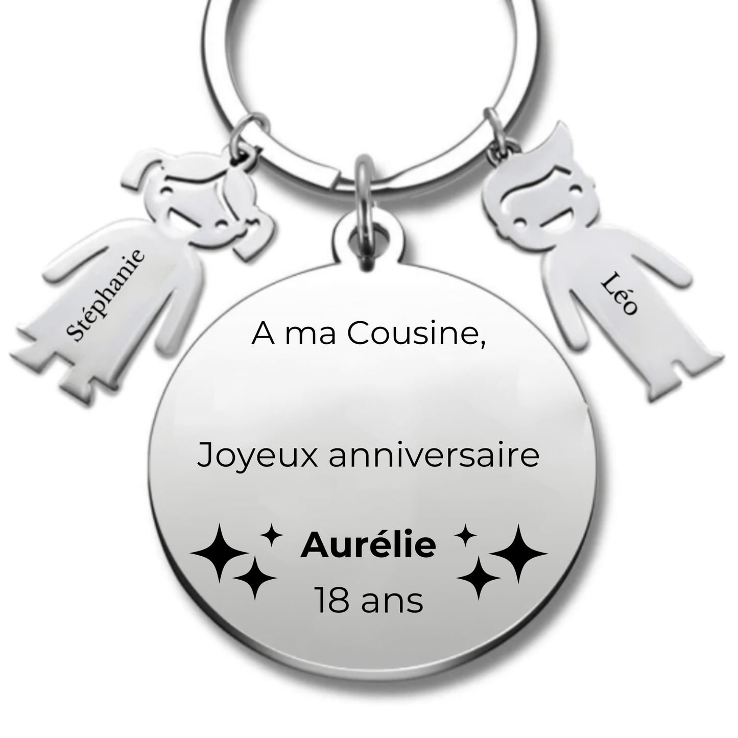 Porte Clé Cousine Personnalisé Joyeux Anniversaire Cousine - A personnaliser (Prénom/Age) - Les Bijoux de Marilou