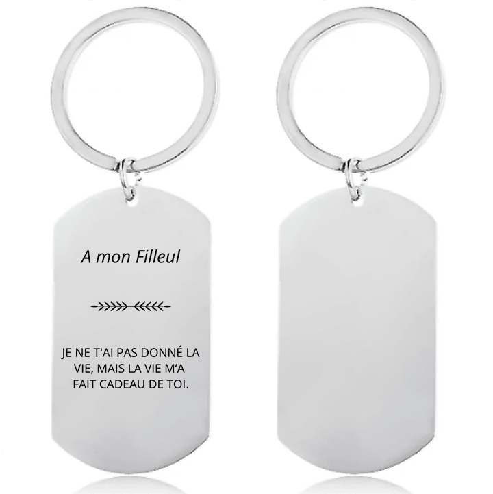 Porte-clé filleul personnalisé gravé À mon Filleul - Les Bijoux de Marilou