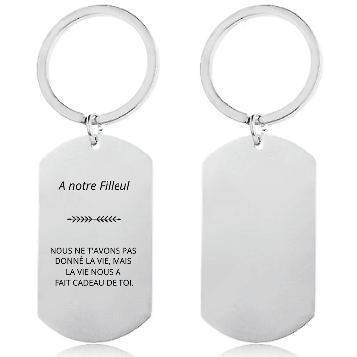 Porte-clé filleul personnalisé gravé À notre Filleul - Les Bijoux de Marilou