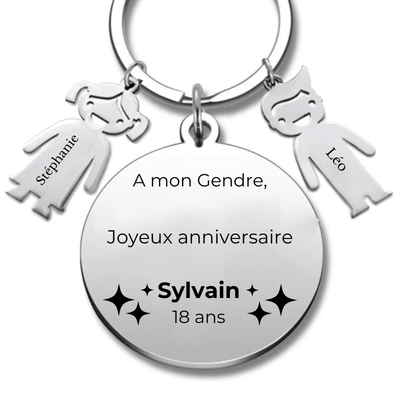 Porte Clé Gendre Personnalisé Joyeux Anniversaire Mon Gendre - A personnaliser (Prénom/Age)