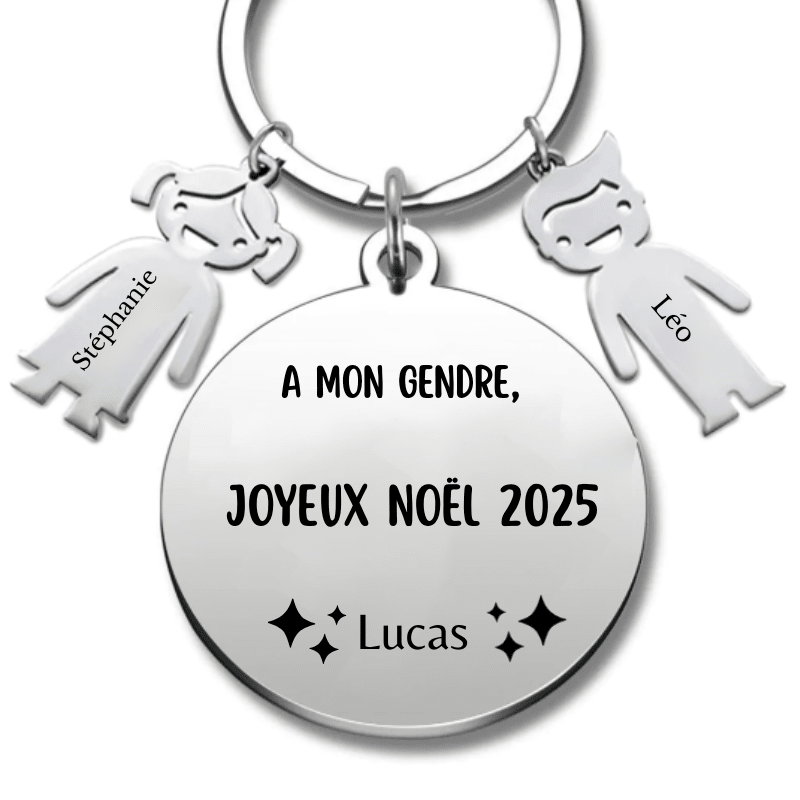 Porte Clé Gendre Personnalisé Joyeux Noël Gendre - A personnaliser (Prénom) - Les Bijoux de Marilou