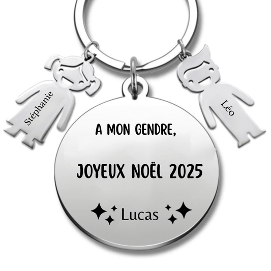 Porte Clé Gendre Personnalisé Joyeux Noël Gendre - A personnaliser (Prénom) - Les Bijoux de Marilou