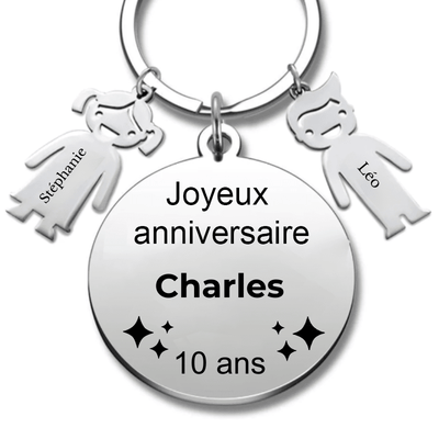 Porte-Clé Joyeux Anniversaire 10 Ans — Personnalisé