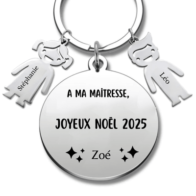 Porte Clé Maitresse Personnalisé Joyeux Noël Maitresse