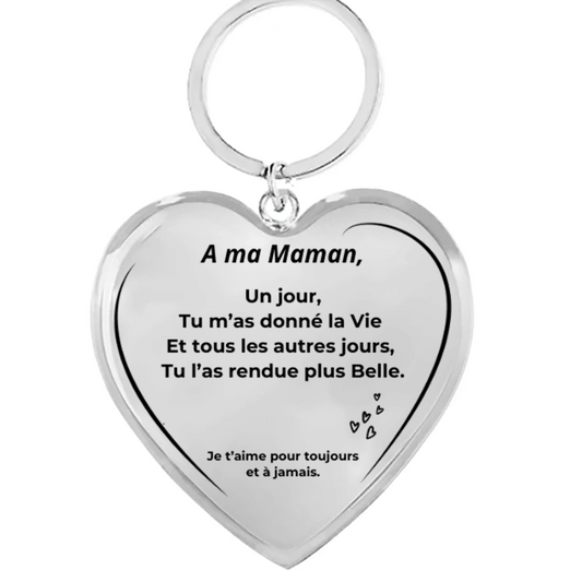 Porte Clé Maman Personnalisé Coeur - Les Bijoux de Marilou