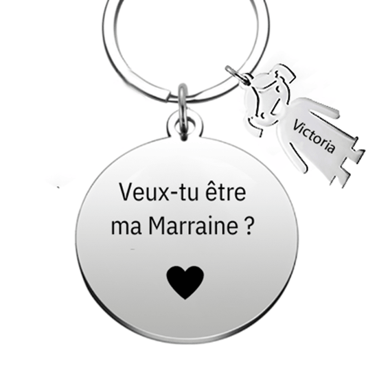 Porte Clé Marraine Veux Tu Etre Ma Marraine - Les Bijoux de Marilou