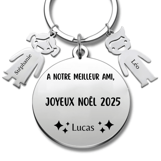 Porte Clé Meilleur Ami Personnalisé Joyeux Noël Meilleur Ami - Les Bijoux de Marilou