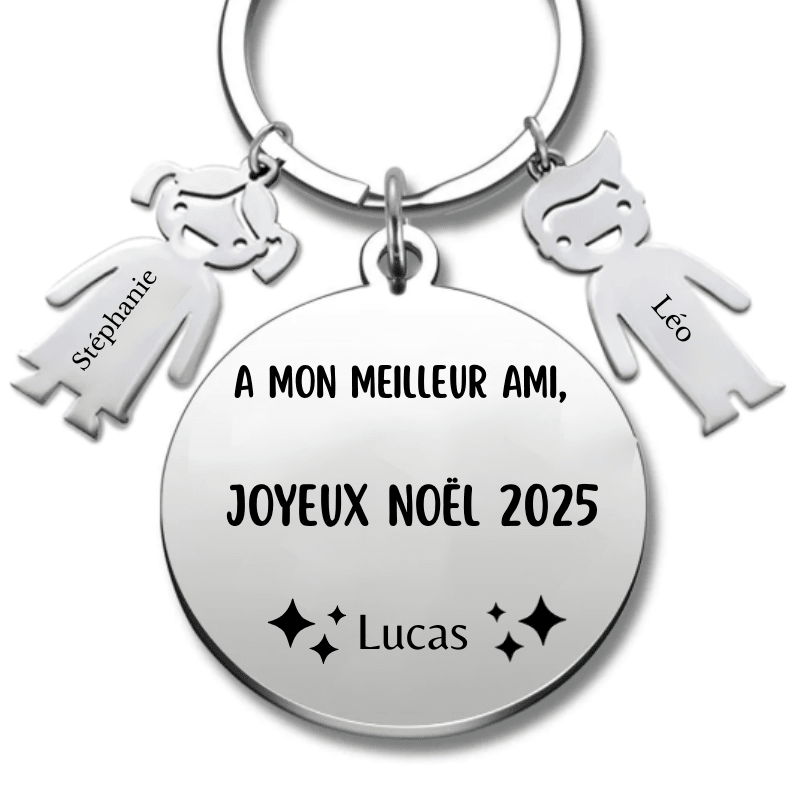 Porte Clé Meilleur Ami Personnalisé Joyeux Noël Meilleur Ami - Les Bijoux de Marilou