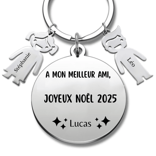 Porte Clé Meilleur Ami Personnalisé Joyeux Noël Meilleur Ami - Les Bijoux de Marilou