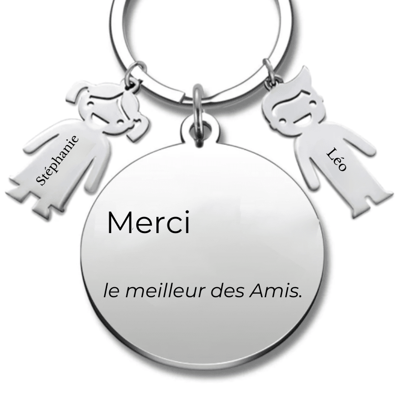 Porte Clé Meilleur Ami Personnalisé Merci Mon Meilleur Ami - Avec Breloque - Les Bijoux de Marilou