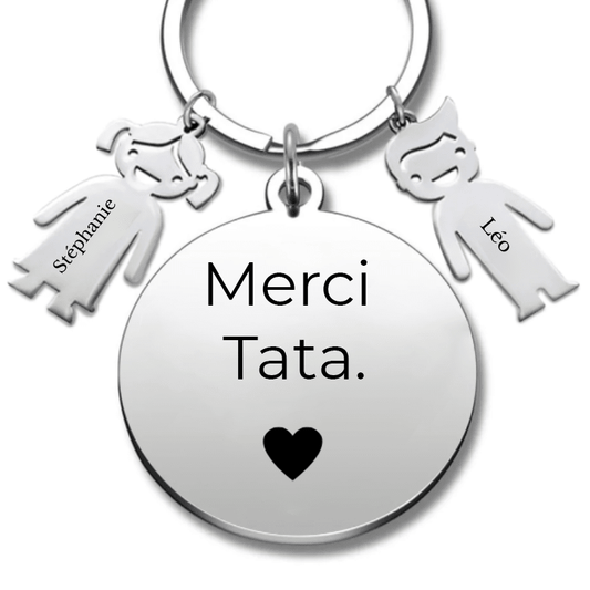 Porte Clé Merci Tata - Les Bijoux de Marilou