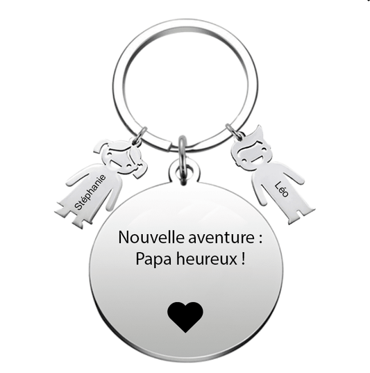 Porte Clé Naissance Papa Personnalisé - Les Bijoux de Marilou