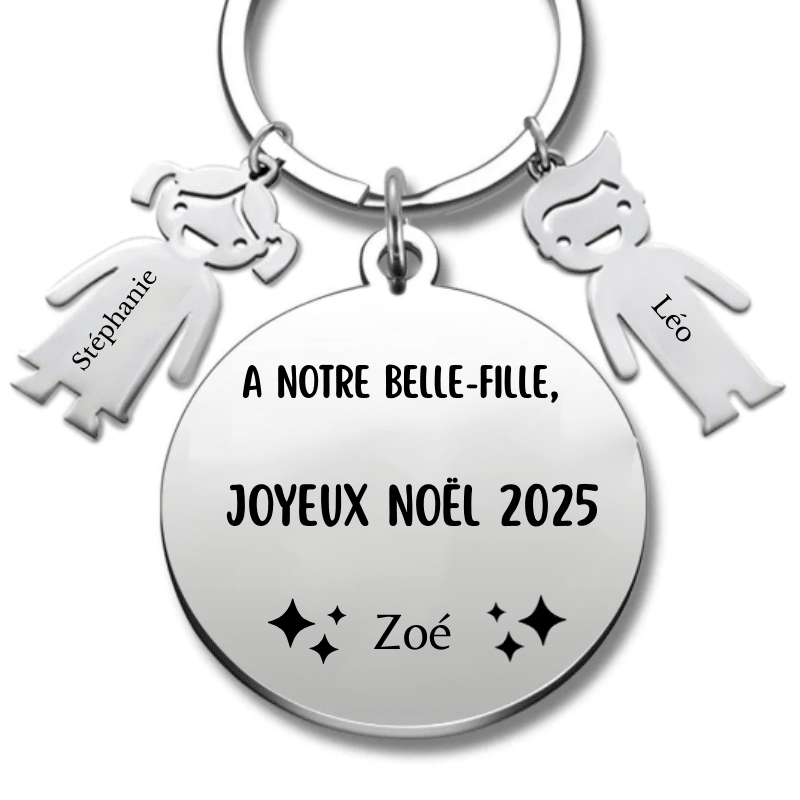 Porte Clé Noël Joyeux Noël à ma Belle Fille - A personnaliser - Les Bijoux de Marilou