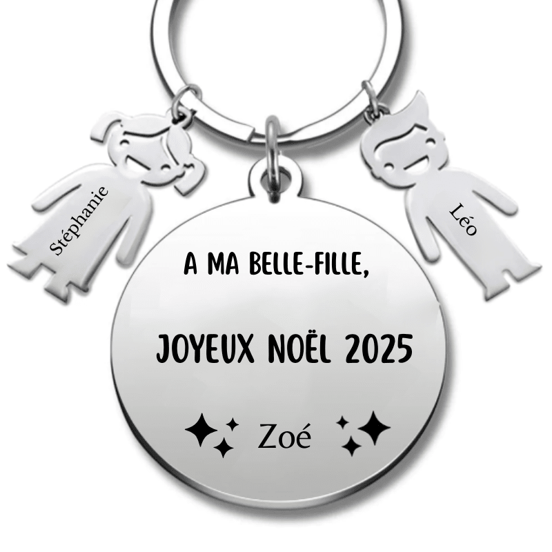 Porte Clé Noël Joyeux Noël à ma Belle Fille - A personnaliser - Les Bijoux de Marilou