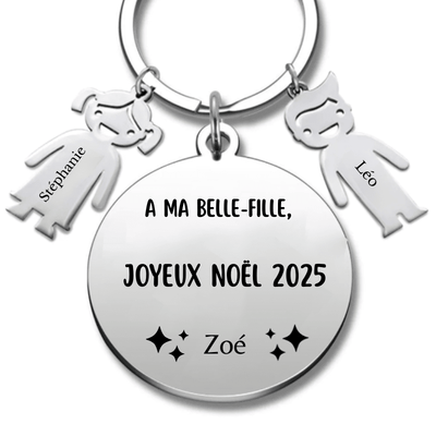 Porte Clé Noël Joyeux Noël à ma Belle Fille - A personnaliser