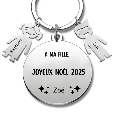 Porte Clé Noël Joyeux Noël à ma Fille - A personnaliser
