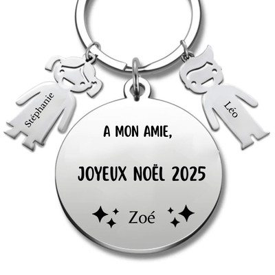 Porte Clé Noël Joyeux Noël Amie - A personnaliser