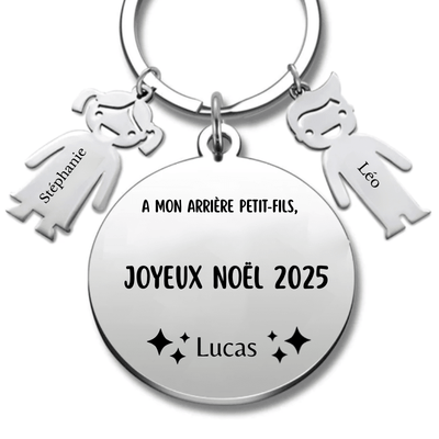 Porte Clé Noël Joyeux Noël Arrière Petit-Fils - A personnaliser