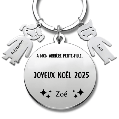 Porte Clé Noël Joyeux Noël Arrière Petite-Fille - A personnaliser