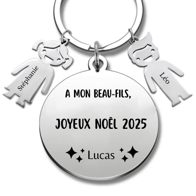 Porte Clé Noël Joyeux Noël Beau-Fils - A personnaliser