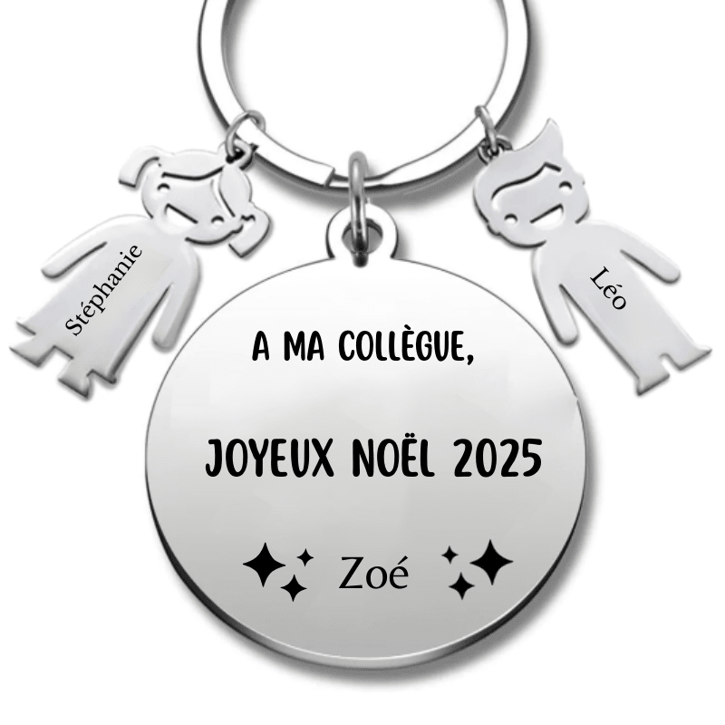 Porte Clé Noël Joyeux Noël Collègue - A personnaliser - Les Bijoux de Marilou