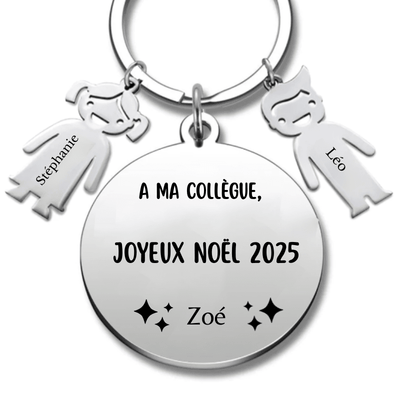 Porte Clé Noël Joyeux Noël Collègue - A personnaliser