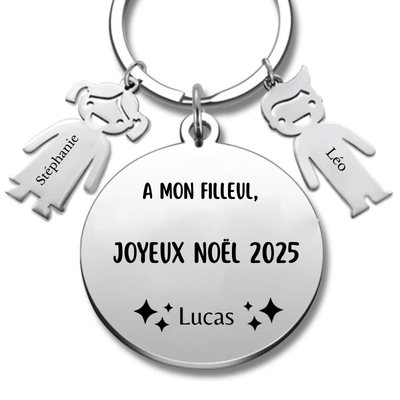Porte Clé Noël Joyeux Noël Filleul - A personnaliser