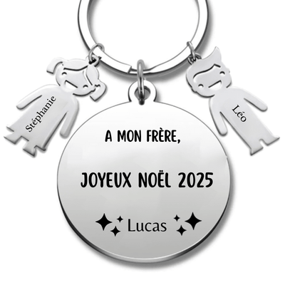 Porte Clé Noël Joyeux Noël Frère - A personnaliser