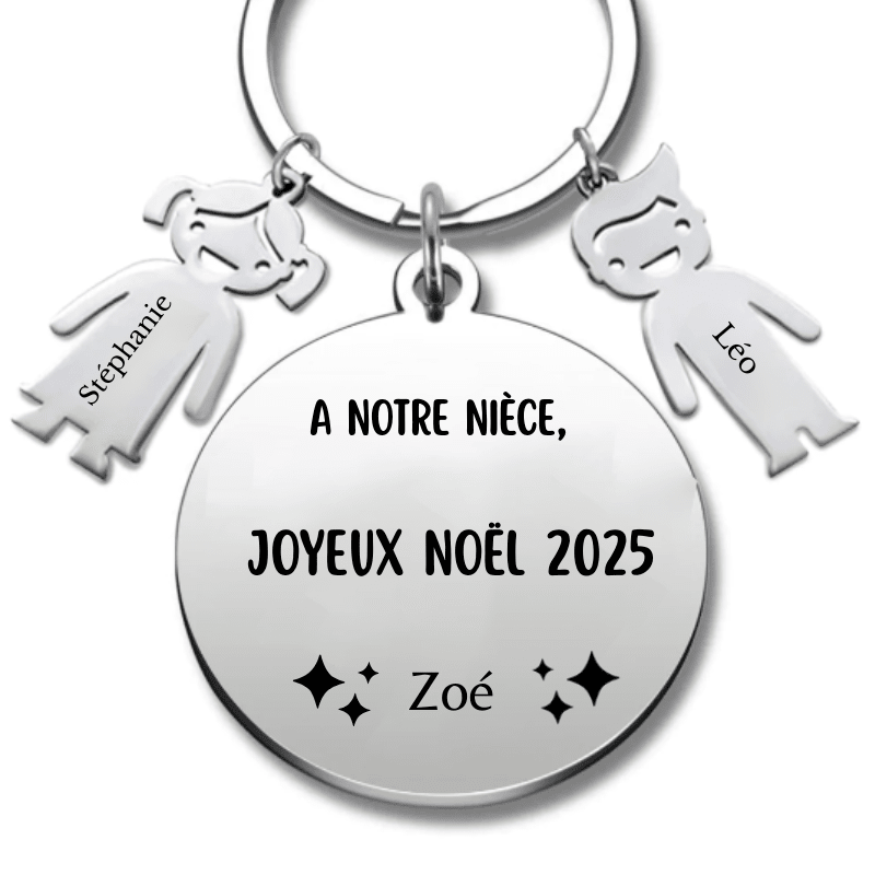 Porte Clé Noël Joyeux Noël ma Nièce - A personnaliser - Les Bijoux de Marilou