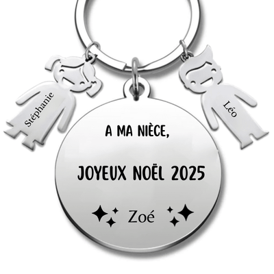 Porte Clé Noël Joyeux Noël ma Nièce - A personnaliser