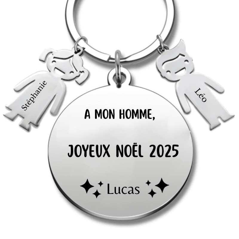 Porte Clé Noël Joyeux Noël mon Amour - A personnaliser - Les Bijoux de Marilou