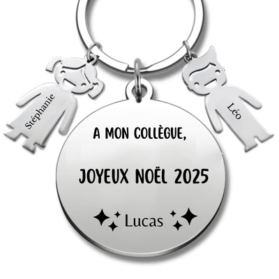 Porte Clé Noël Joyeux Noël mon Collègue - A personnaliser