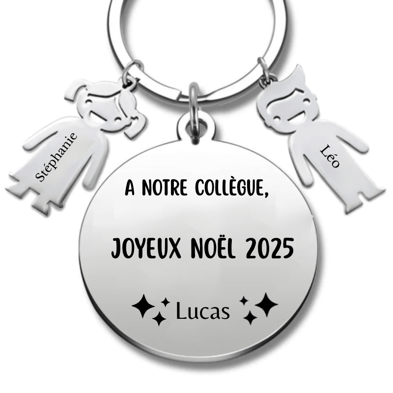 Porte Clé Noël Joyeux Noël mon Collègue - A personnaliser - Les Bijoux de Marilou