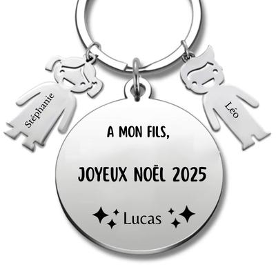 Porte Clé Noël Joyeux Noël mon Fils - A personnaliser