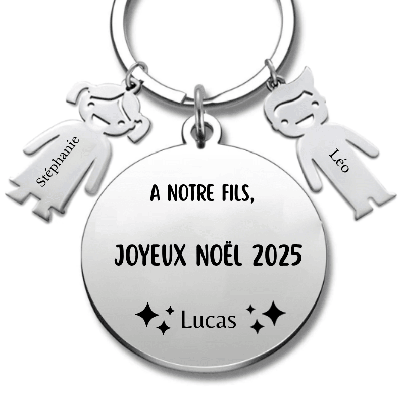 Porte Clé Noël Joyeux Noël mon Fils - A personnaliser - Les Bijoux de Marilou