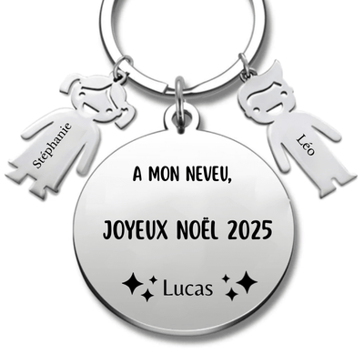Porte Clé Noël Joyeux Noël Neveu - A personnaliser