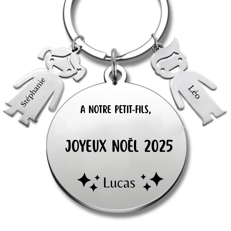 Porte Clé Noël Joyeux Noël Petit - Fils - A personnaliser - Les Bijoux de Marilou