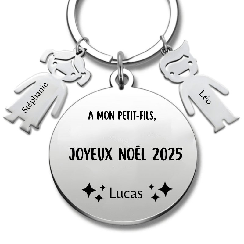 Porte Clé Noël Joyeux Noël Petit - Fils - A personnaliser - Les Bijoux de Marilou