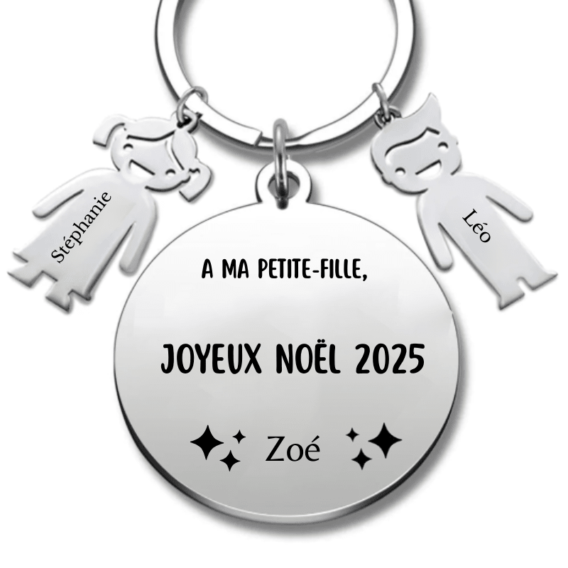 Porte Clé Noël Joyeux Noël Petite - Fille - A personnaliser - Les Bijoux de Marilou