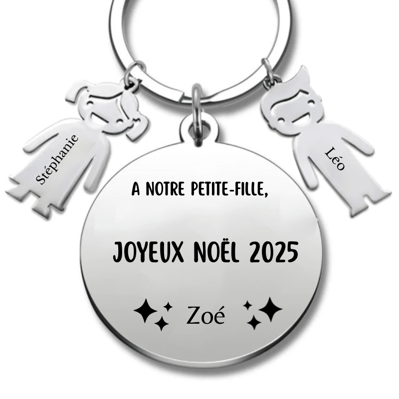 Porte Clé Noël Joyeux Noël Petite - Fille - A personnaliser - Les Bijoux de Marilou