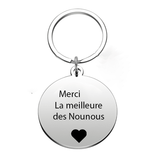 Porte Clé Nounou Personnalisé Merci Nounou - Les Bijoux de Marilou