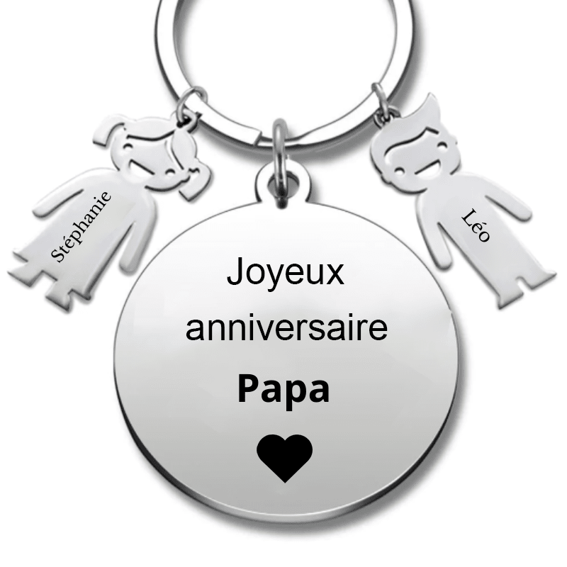 Porte-Clé Personnalisé Homme - Cadeau Anniversaire Papa - Les Bijoux de Marilou