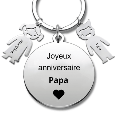 Porte-Clé Personnalisé Homme - Cadeau Anniversaire Papa